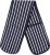 Butcher Stripe Double Oven Gloves Quilted Heavy Duty Cooking Potholder Heat Resistant Mitt 18x90cm (Navy)