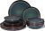 Joyfair Dinner Set, 12 Pieces Stoneware Dinnerware Set Service for 4, Reactive Glaze Irregular Shape Plates and Bowls, Chip & Scratch Resistant, Microwave & Dishwasher Safe, Blackish Green