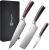 PAUDIN Kitchen Knife Set, 3 Pcs Japanese Knife Set, Professional Kitchen Knives with High Carbon Stainless Steel, with Ultra Sharp Blade & Wooden Handle,Chef Knive Set
