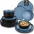 vancasso Playa Blue Dinner Set, Reactive Glaze Dinner Sets for 6 People, 18-Piece Mediterranean Crockery Set with Dinner Plates, Dessert Plate and Cereal Bowls