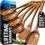 Zulay Kitchen Premium Wooden Utensils for Cooking – 6pc Set Non-Stick Soft Comfortable Grip Wooden Cooking Utensils – Smooth Finish Teak Wood Spoons